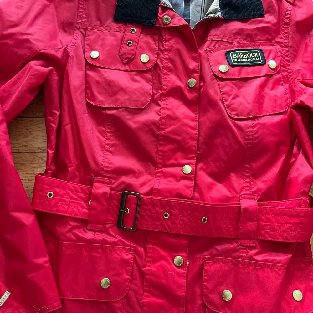 Barbour Women’s Rainbow International Classic Belted Field Jacket USA Size 8 - Picture 2 of 5